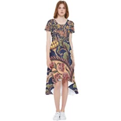 Leaves Flowers Background Texture Paisley High Low Boho Dress