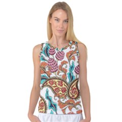 Flowers Pattern Texture White Background Paisley Women s Basketball Tank Top by Salman4z