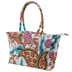 Flowers Pattern Texture White Background Paisley Canvas Shoulder Bag by Salman4z