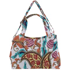 Flowers Pattern Texture White Background Paisley Double Compartment Shoulder Bag by Salman4z