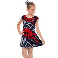 Multicolored Doodle Art Street Art Kids  Cap Sleeve Dress by Salman4z