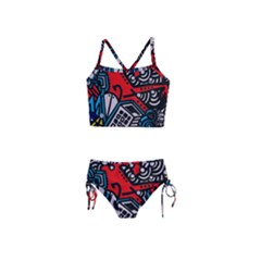 Multicolored Doodle Art Street Art Girls  Tankini Swimsuit by Salman4z