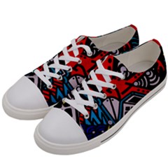 Multicolored Doodle Art Street Art Men s Low Top Canvas Sneakers by Salman4z