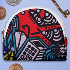 Multicolored Doodle Art Street Art Horseshoe Style Canvas Pouch by Salman4z