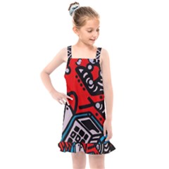 Multicolored Doodle Art Street Art Kids  Overall Dress by Salman4z