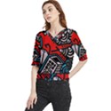 Multicolored Doodle Art Street Art Quarter Sleeve Blouse View1