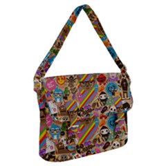 Multicolored Doodle Art Wallpaper Buckle Messenger Bag by Salman4z