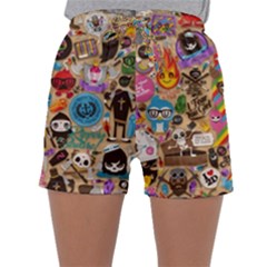 Multicolored Doodle Art Wallpaper Sleepwear Shorts by Salman4z