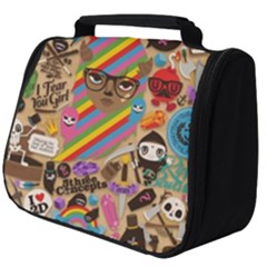 Multicolored Doodle Art Wallpaper Full Print Travel Pouch (big) by Salman4z