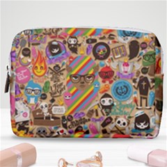 Multicolored Doodle Art Wallpaper Make Up Pouch (medium) by Salman4z