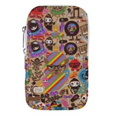 Multicolored Doodle Art Wallpaper Waist Pouch (small) by Salman4z