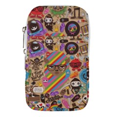 Multicolored Doodle Art Wallpaper Waist Pouch (large) by Salman4z