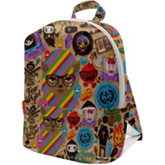 Multicolored Doodle Art Wallpaper Zip Up Backpack by Salman4z