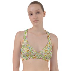 Nature Doodle Art Trees Birds Owl Children Pattern Multi Colored Sweetheart Sports Bra by Salman4z