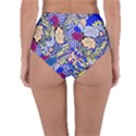 Blue Yellow Background Pattern Vector Texture Paisley Reversible High-Waist Bikini Bottoms View4