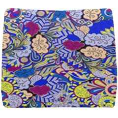 Blue Yellow Background Pattern Vector Texture Paisley Seat Cushion by Salman4z