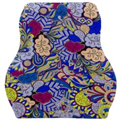 Blue Yellow Background Pattern Vector Texture Paisley Car Seat Velour Cushion  by Salman4z