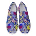 Blue Yellow Background Pattern Vector Texture Paisley Women s Slip On Sneakers View1