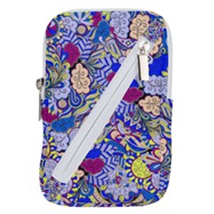 Blue Yellow Background Pattern Vector Texture Paisley Belt Pouch Bag (small) by Salman4z