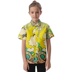 Doodle Wallpaper Artistic Surreal Kids  Short Sleeve Shirt