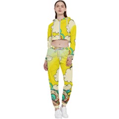 Doodle Wallpaper Artistic Surreal Cropped Zip Up Lounge Set by Salman4z