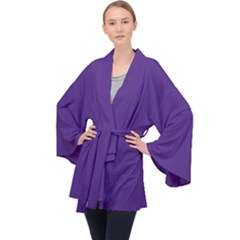 Lavender Twilight Long Sleeve Velvet Kimono  by HWDesign