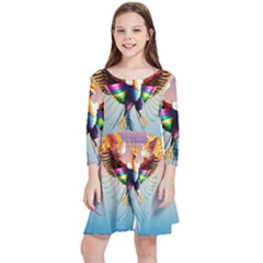 Picsart 23-05-08 19-20-32-181 Kids  Quarter Sleeve Skater Dress by DeSine