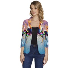 Picsart 23-05-08 19-20-32-181 Women s One-button 3/4 Sleeve Short Jacket by DeSine