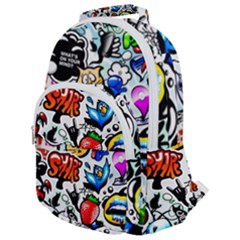 Graffiti Art Cartoon Comic Rounded Multi Pocket Backpack by Salman4z