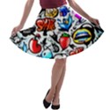 Graffiti Art Cartoon Comic A-line Skater Skirt View1