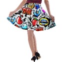 Graffiti Art Cartoon Comic A-line Skater Skirt View2