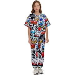 Graffiti Art Cartoon Comic Kids  Tee And Pants Sports Set by Salman4z