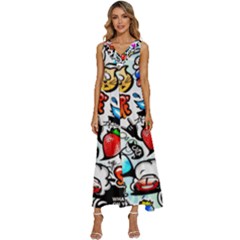 Graffiti Art Cartoon Comic V-neck Sleeveless Loose Fit Overalls by Salman4z