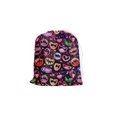 Funny Monster Mouths Drawstring Pouch (small)