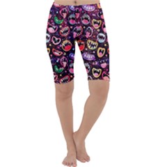 Funny Monster Mouths Cropped Leggings 