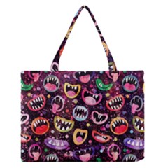 Funny Monster Mouths Zipper Medium Tote Bag by Salman4z