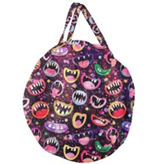 Funny Monster Mouths Giant Round Zipper Tote by Salman4z