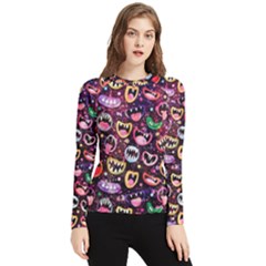 Funny Monster Mouths Women s Long Sleeve Rash Guard by Salman4z