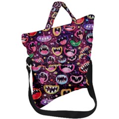 Funny Monster Mouths Fold Over Handle Tote Bag