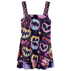 Funny Monster Mouths Kids  Layered Skirt Swimsuit