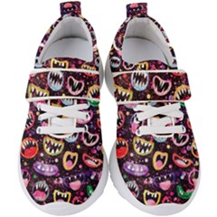 Funny Monster Mouths Kids  Velcro Strap Shoes by Salman4z