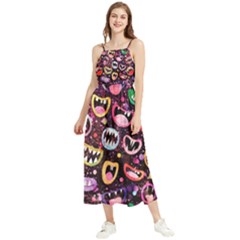 Funny Monster Mouths Boho Sleeveless Summer Dress