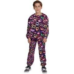 Funny Monster Mouths Kids  Sweatshirt Set by Salman4z