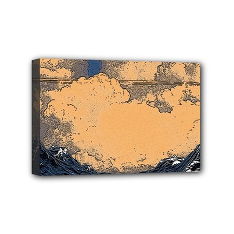 Waves Aesthetic Ocean Retro Sea Vintage Mini Canvas 6  X 4  (stretched) by Salman4z