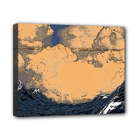 Waves Aesthetic Ocean Retro Sea Vintage Canvas 10  X 8  (stretched) by Salman4z