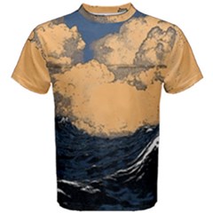 Waves Aesthetic Ocean Retro Sea Vintage Men s Cotton Tee by Salman4z