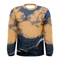 Waves Aesthetic Ocean Retro Sea Vintage Men s Long Sleeve Tee by Salman4z