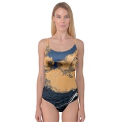 Waves Aesthetic Ocean Retro Sea Vintage Camisole Leotard  by Salman4z