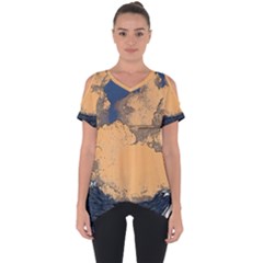 Waves Aesthetic Ocean Retro Sea Vintage Cut Out Side Drop Tee by Salman4z