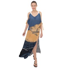 Waves Aesthetic Ocean Retro Sea Vintage Maxi Chiffon Cover Up Dress by Salman4z